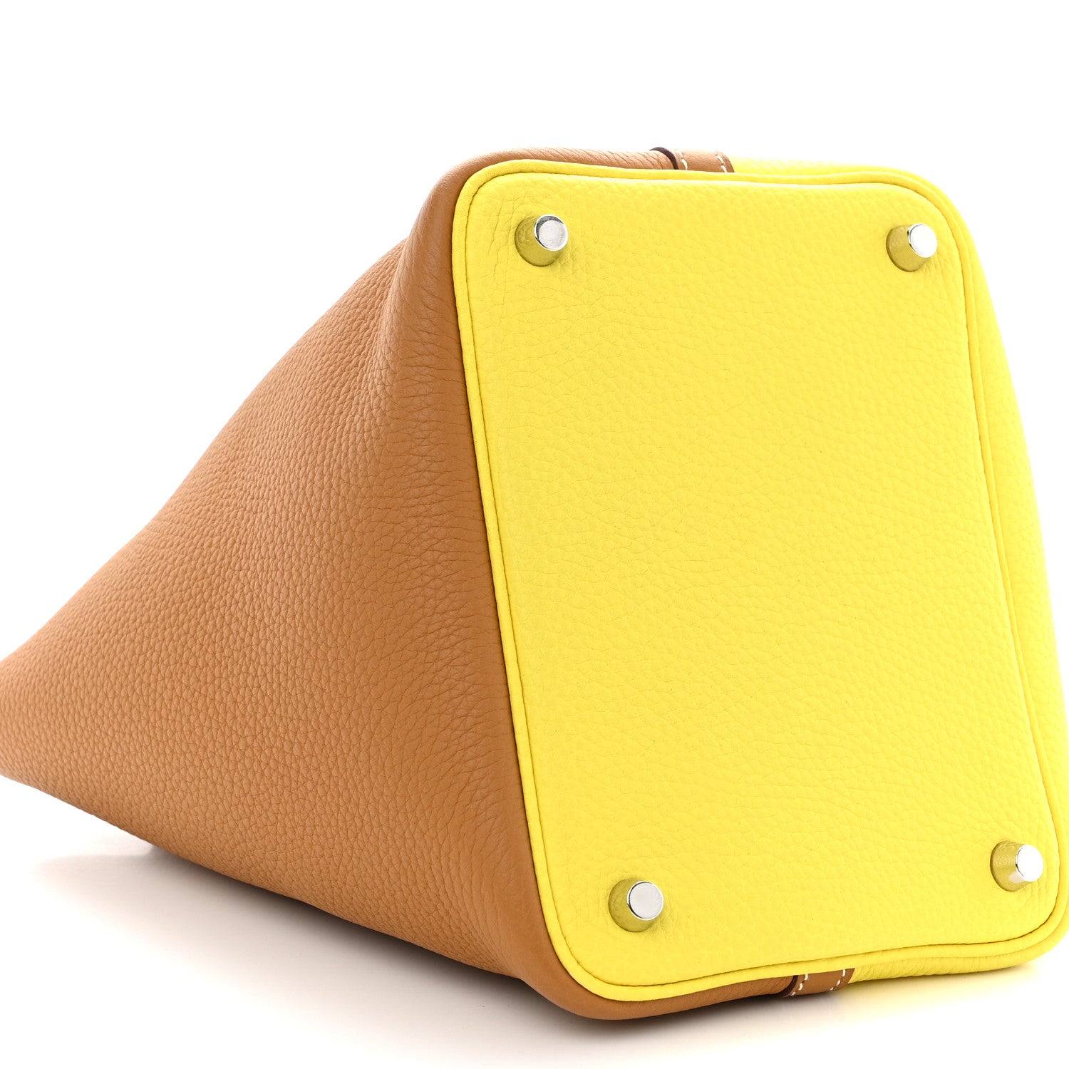 Hermes Taurillon Clemence Casaque Picotin Lock 18 PM Lime Sesame 9 of 11