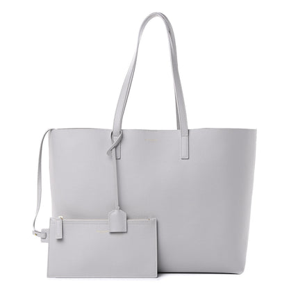 Saint Laurent Calfskin Large Shopping Tote Light Gray 1 of 11