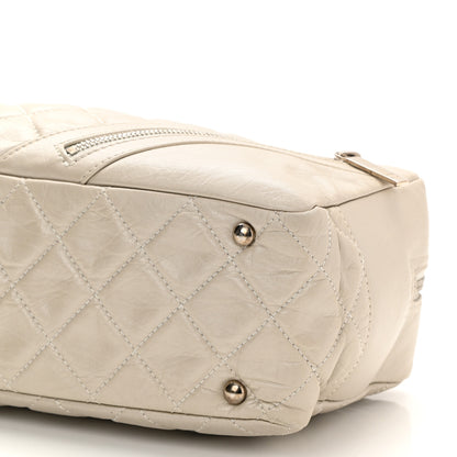 Chanel Aged Calfskin Quilted Cotton Club Bowler Pearl 10 of 10