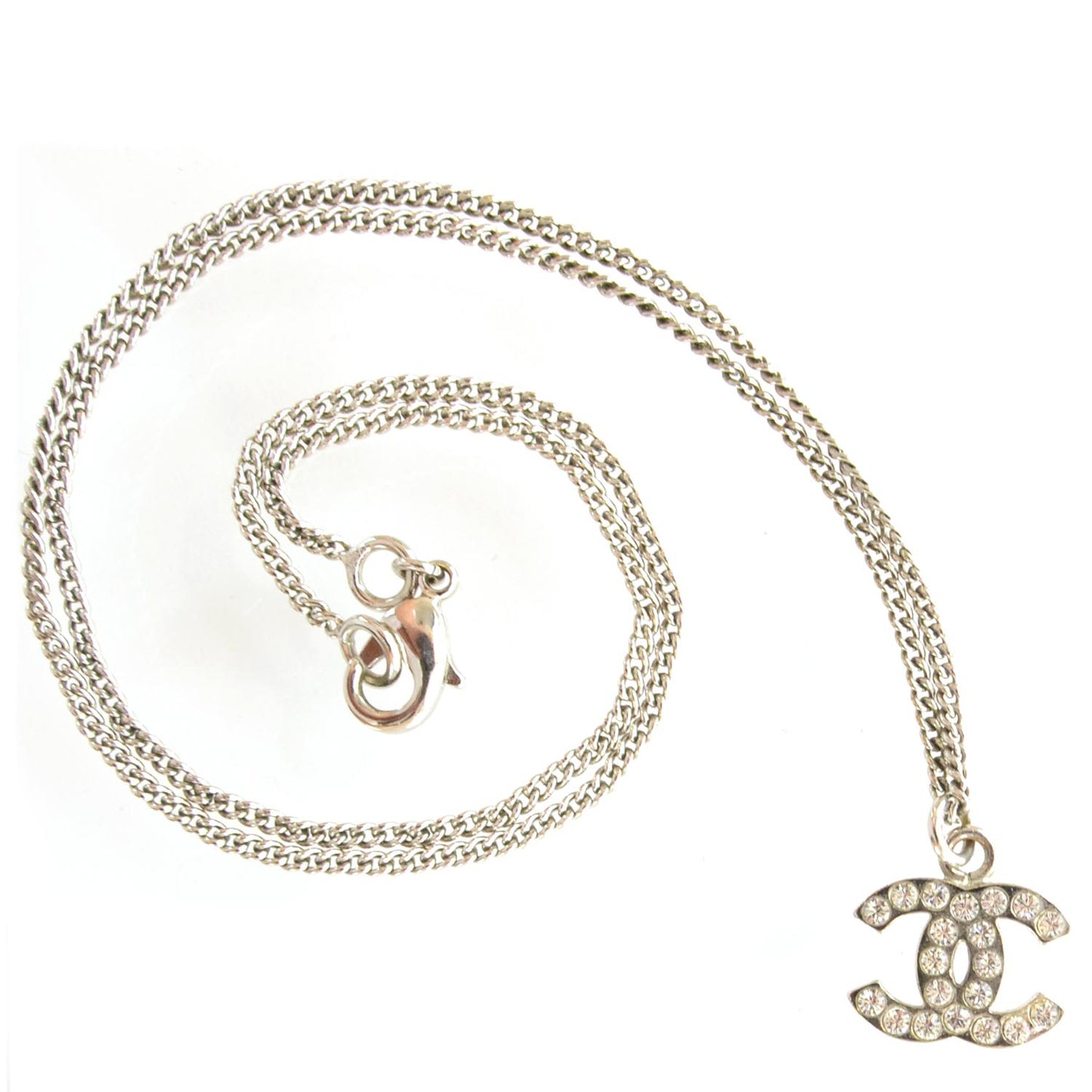 Crystal CC Necklace Silver
