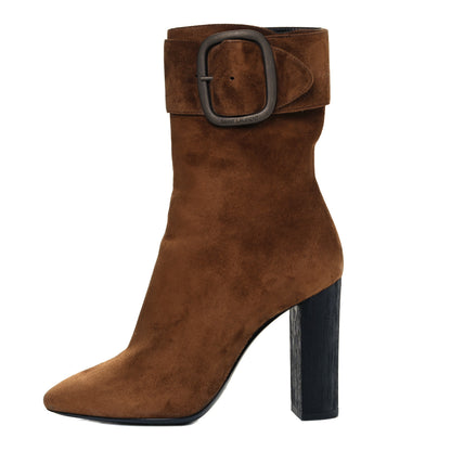 Saint Laurent Suede Joplin Buckle Booties 36.5 Land 1 of 10