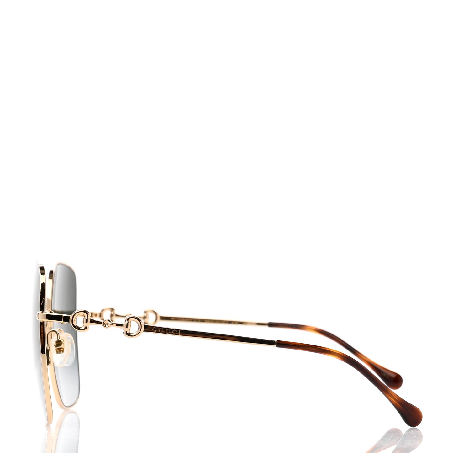 Metal Horsebit Square Frame Sunglasses GG0879S Grey