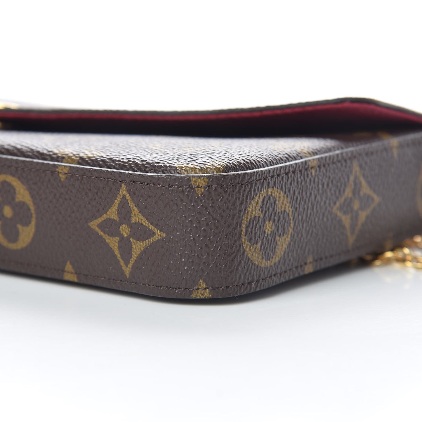 Monogram Pochette Felicie Chain Wallet Fuchsia