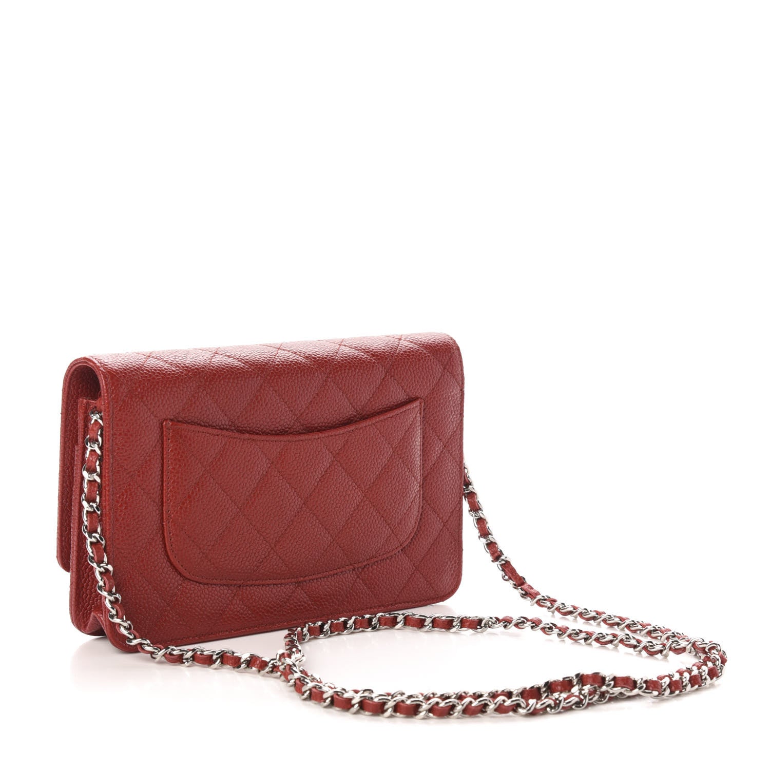 Chanel Caviar Quilted Wallet on Chain WOC Red 3 of 12