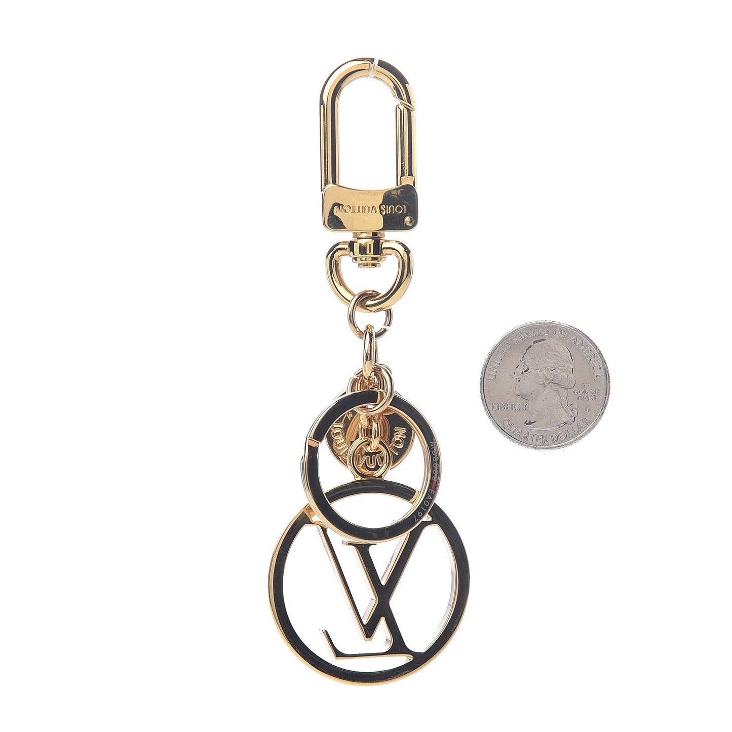 LV Circle Bag Charm Key Holder Gold