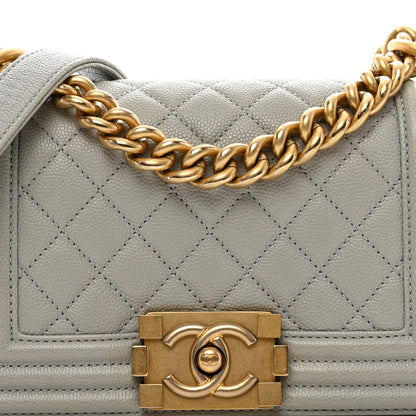 Chanel Caviar Quilted Small Boy Flap Light Grey 5 of 10