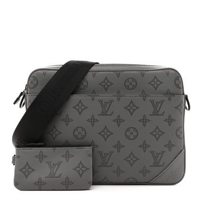 Louis Vuitton Calfskin Monogram Shadow Trio Messenger Anthracite Gray 3 of 15