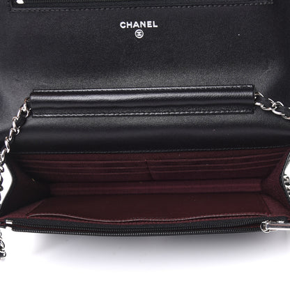 Chanel Lambskin Quilted Wallet On Chain WOC Black 5 of 11