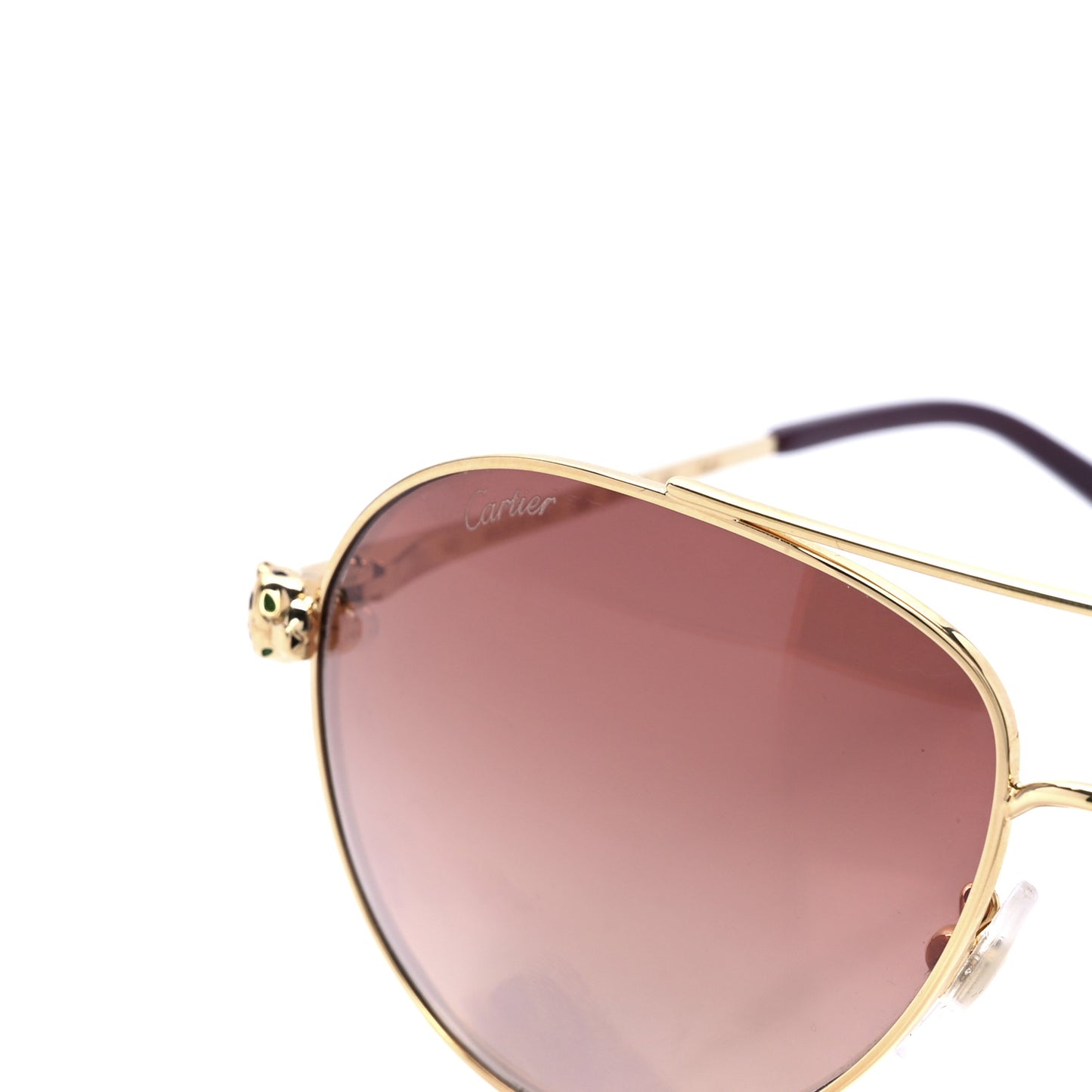 Panthere De Cartier Aviator 140 Sunglasses Gold