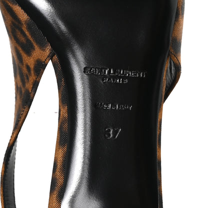 Saint Laurent Canvas Leopard Print Quadria 30 Slingback Pumps 37 Manto Naturale 7 of 8