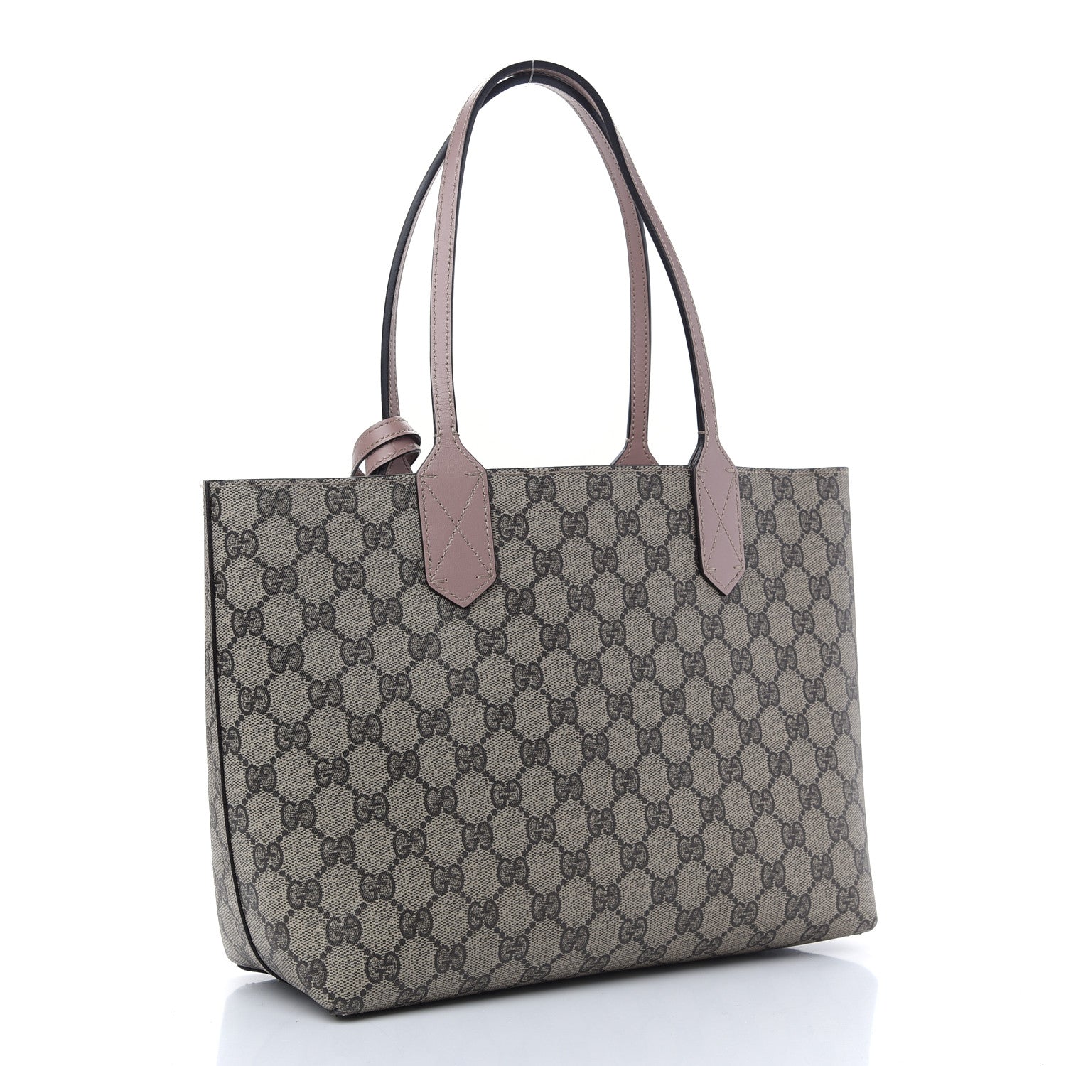 Gucci Textured Calfskin Monogram Small Reversible GG Tote Dark Cipria 4 of 15