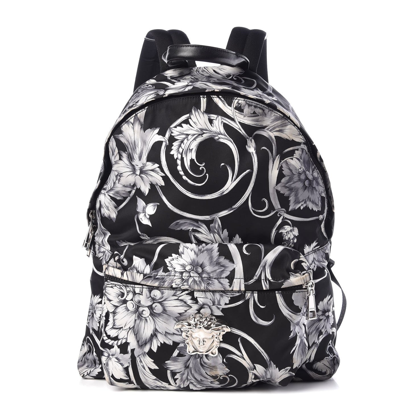 Nylon Palazzo Medusa Backpack Black White