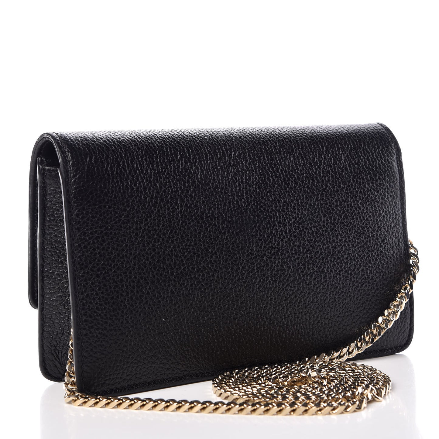 Grained Calfskin Palazzo Chain Evening Bag Black