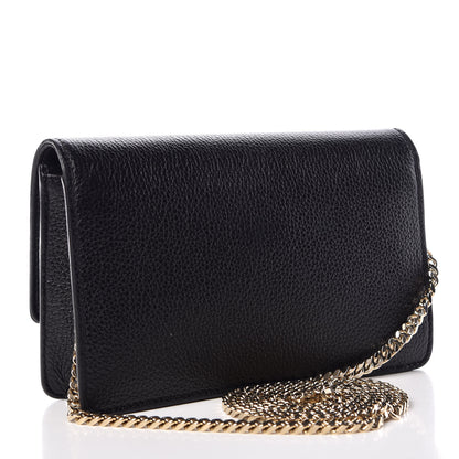 Versace Grained Calfskin Palazzo Chain Evening Bag Black 3 of 8