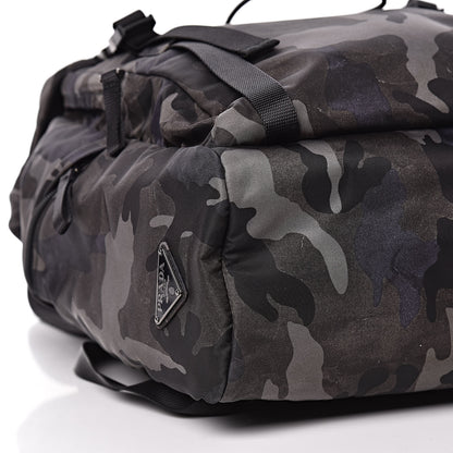 Prada Tessuto Nylon Camouflage Print Double Buckle Backpack Fumo 10 of 12