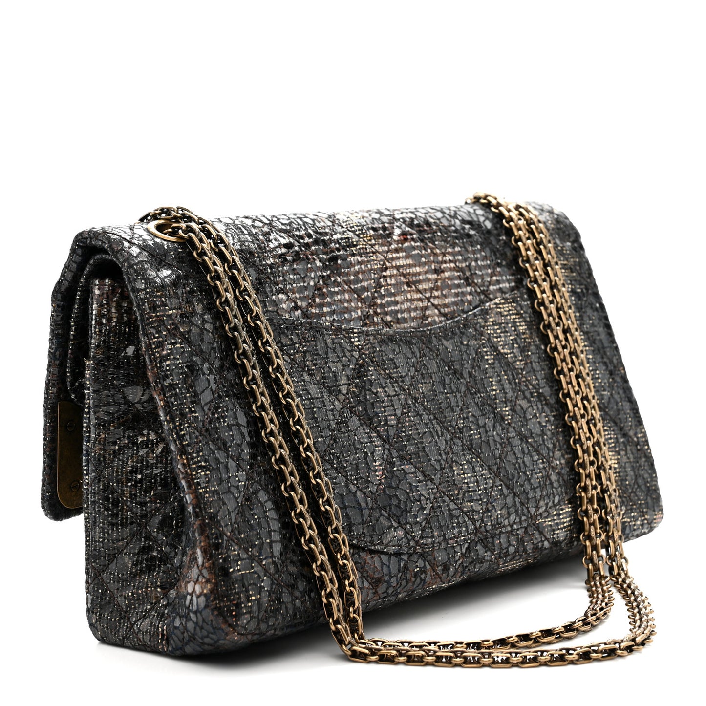 Metallic Glazed Tweed Quilted 2.55 Paris Shanghai Reissue 226 Flap Multicolor
