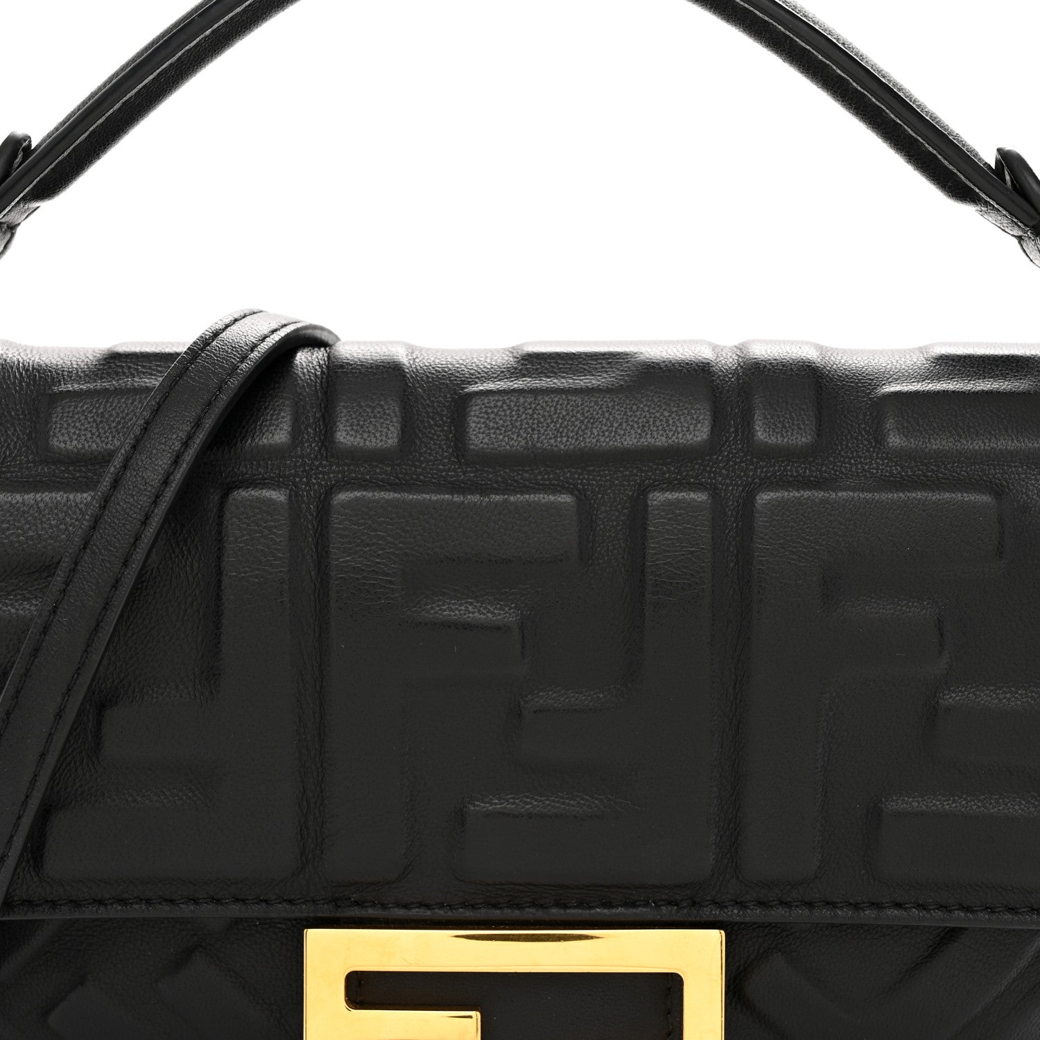 Fendi Nappa FF 1974 Embossed Mini Baguette Black 8 of 12