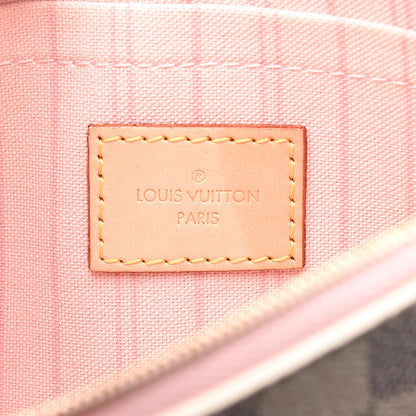 Louis Vuitton Damier Azur Neverfull MM GM Pochette Rose Ballerine 6 of 9