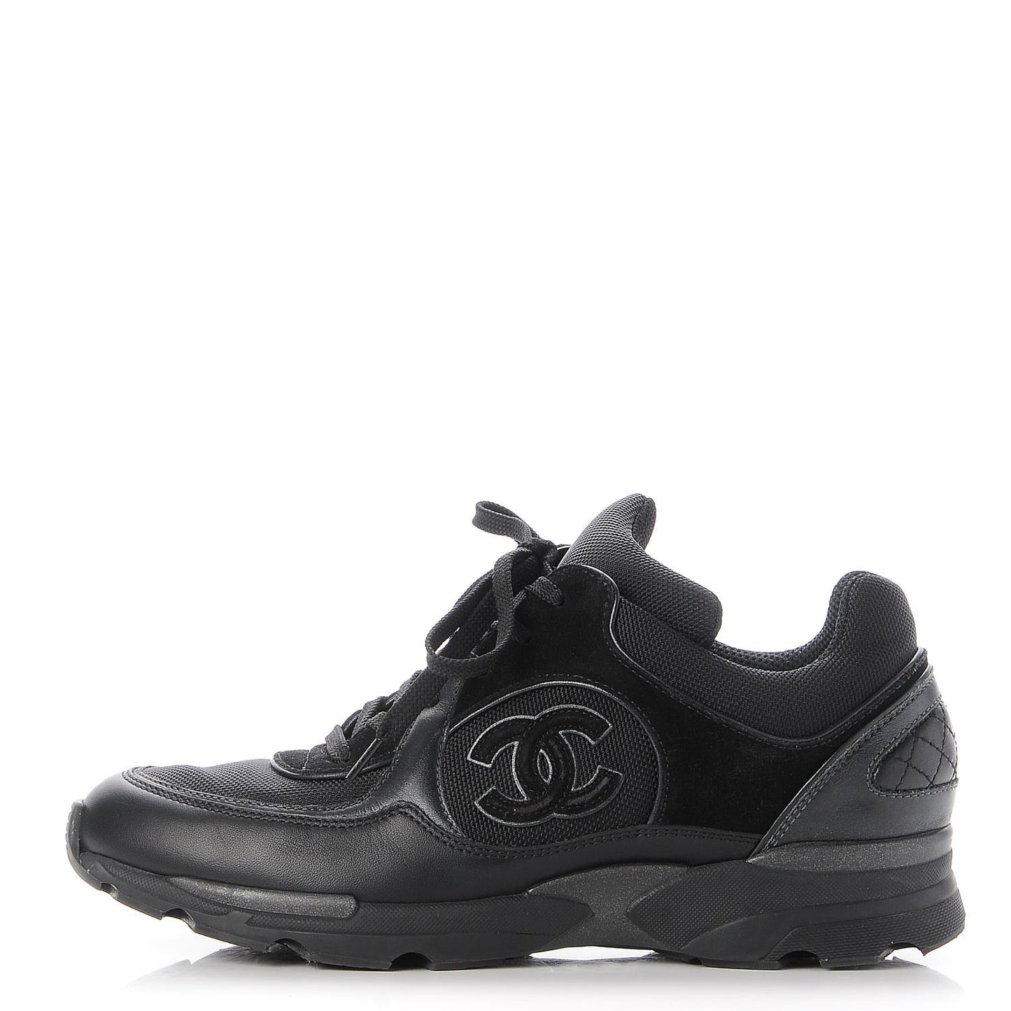 Suede Calfskin CC Sneakers 38 Black