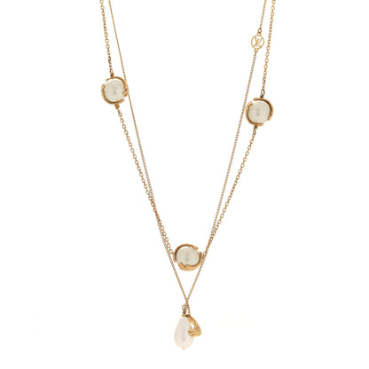 Louis Vuitton Sautoir Pearl Angels Necklace Gold 1 of 6