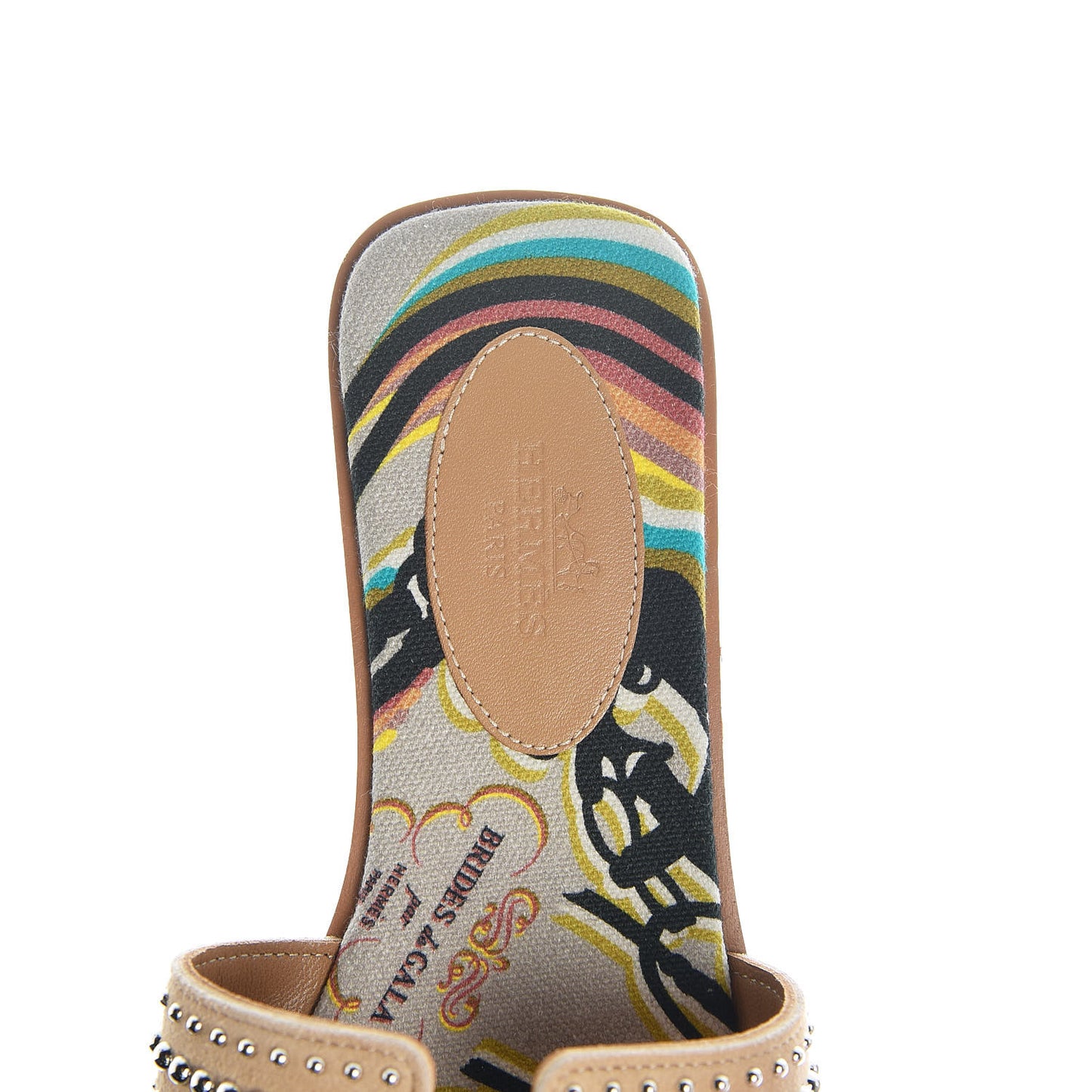 Suede Goatskin Studded Oran Sandals 36 Nude