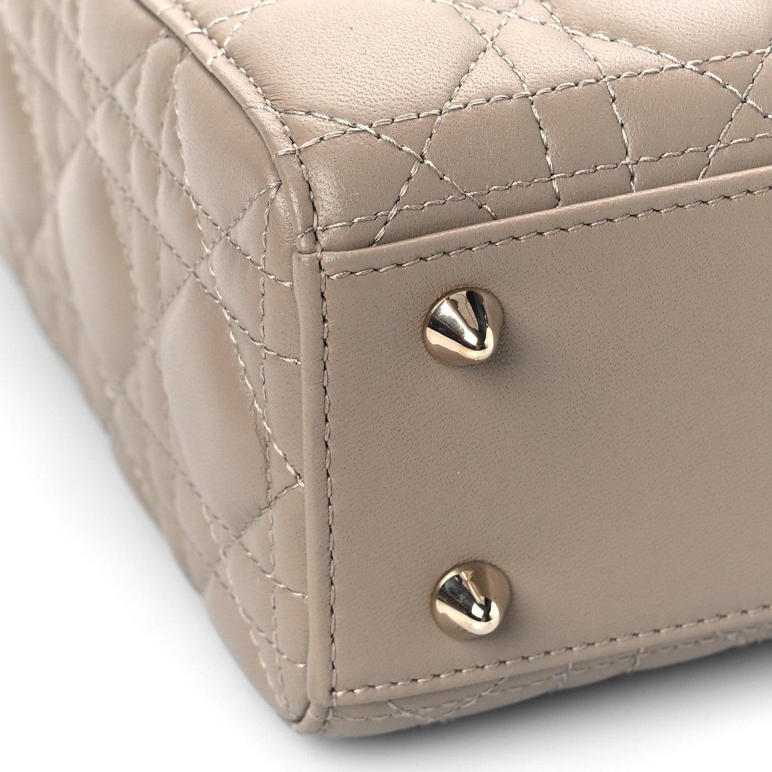 Christian Dior Lambskin Cannage Small My ABCDior Lady Dior Taupe 7 of 8