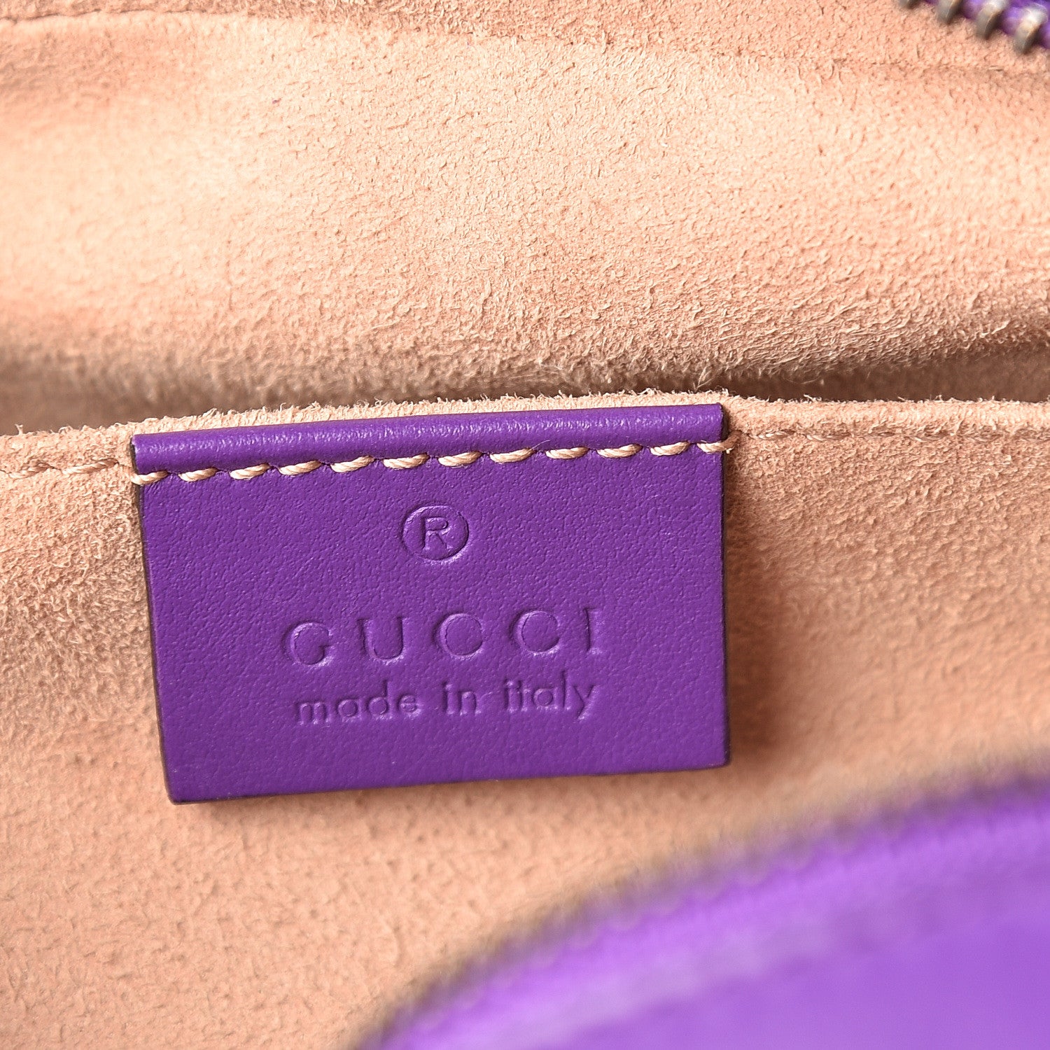 Gucci Calfskin Matelasse Small GG Marmont Chain Shoulder Bag Shine Purple 6 of 10
