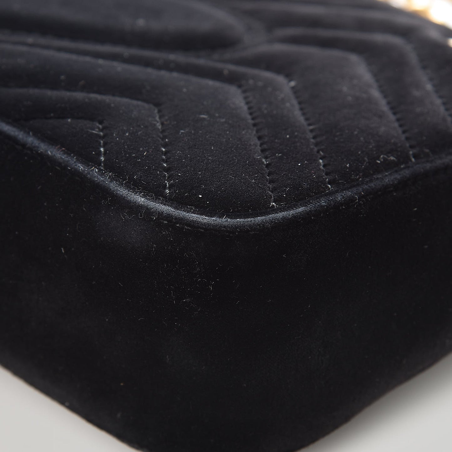 Velvet Matelasse Mini GG Marmont Shoulder Bag Black