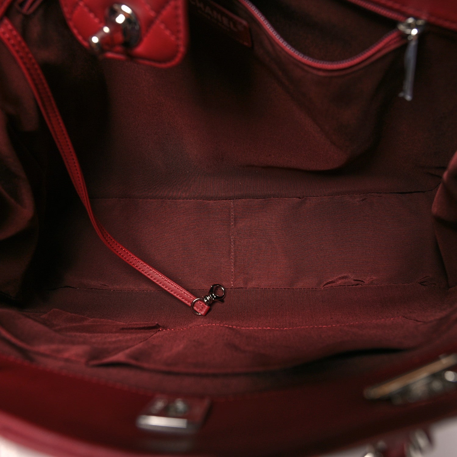 Chanel Calfskin Quilted Large Classic Shopping Tote Burgundy 5 of 11