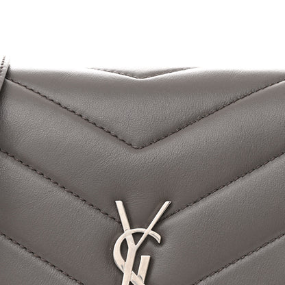 Saint Laurent Calfskin Y Quilted Monogram Loulou Crossbody Clutch Storm 8 of 12