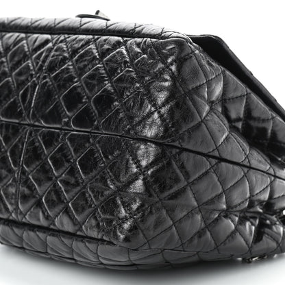 Chanel Metallic Aged Calfskin Quilted Reissue 2.55 Accordion Flap Black 9 of 9