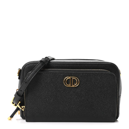 Christian Dior Grained Calfskin Caro Double Pouch Black 1 of 10