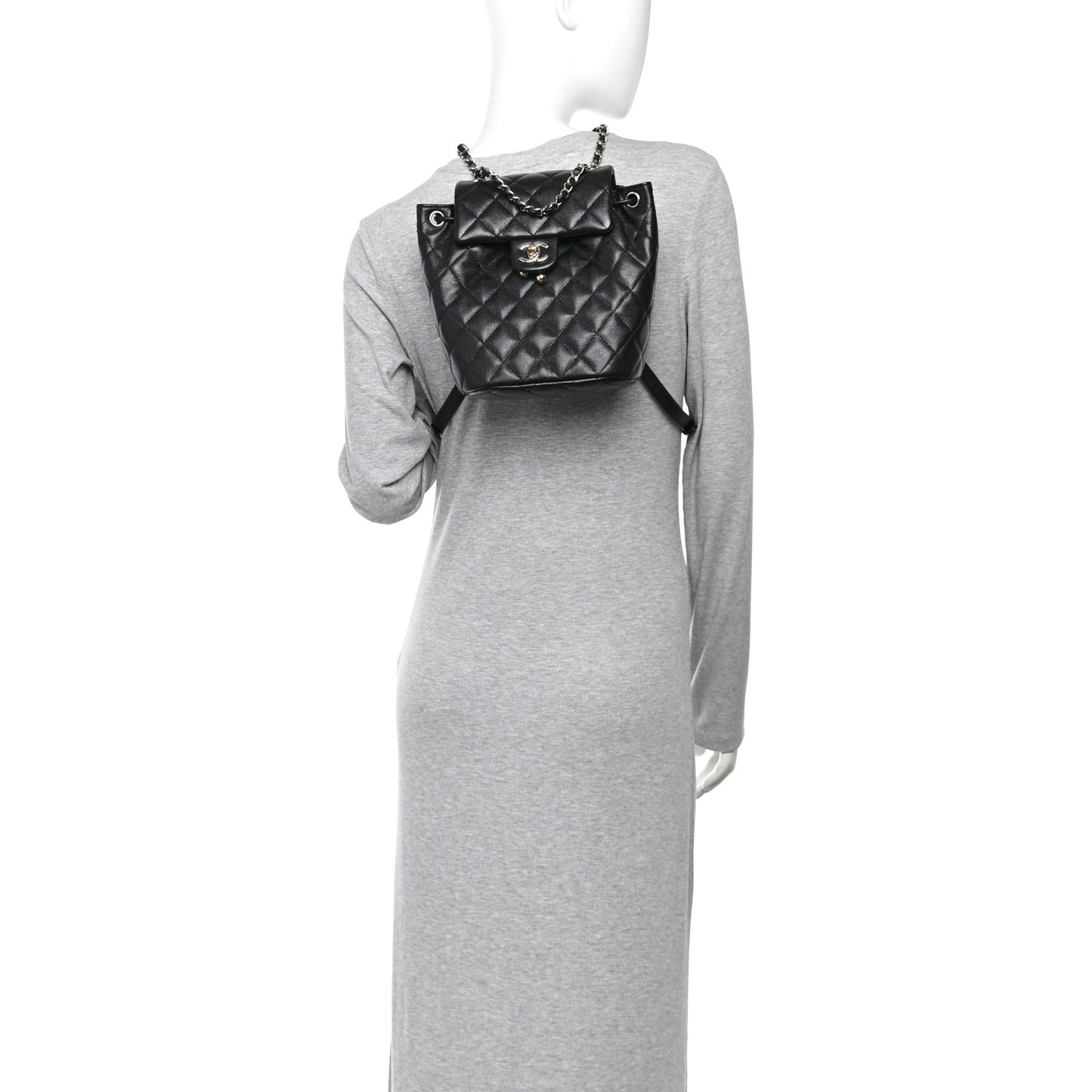 Caviar Quilted Mini Urban Spirit Backpack Black