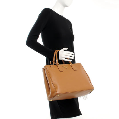 Prada Saffiano Medium Galleria Double Zip Tote Caramel 2 of 12