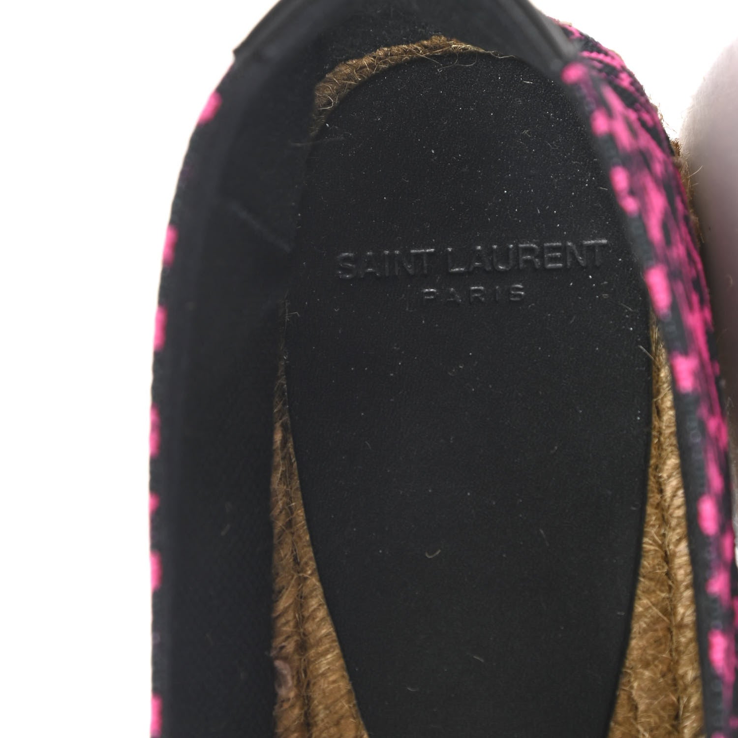 Saint Laurent Canvas Leopard Print Espadrilles 39.5 Fushia Black 7 of 9