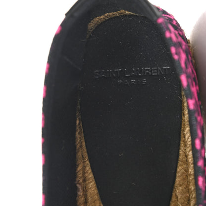 Saint Laurent Canvas Leopard Print Espadrilles 39.5 Fushia Black 7 of 9