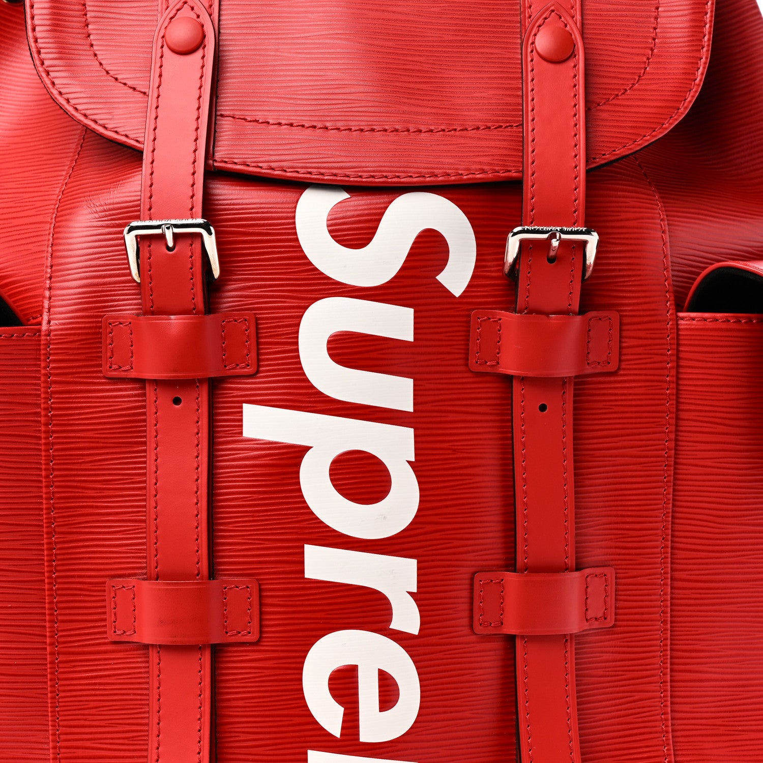 Louis Vuitton X SUPREME Epi Christopher Backpack PM Red 1906158 – FASHIONPHILE