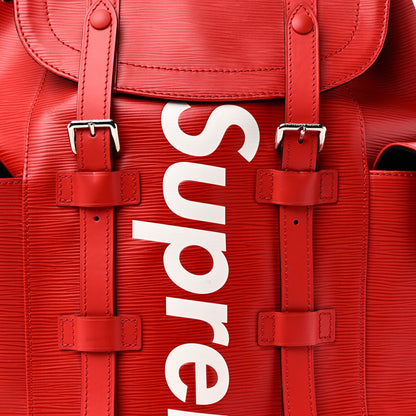 Louis Vuitton X SUPREME Epi Christopher Backpack PM Red 7 of 9