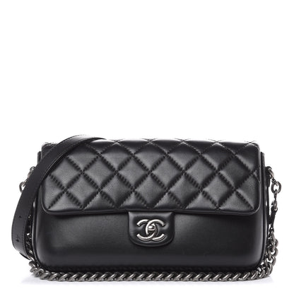 Chanel Calfskin Quilted Large Rock My Shoulder Flap Black 1 of 16