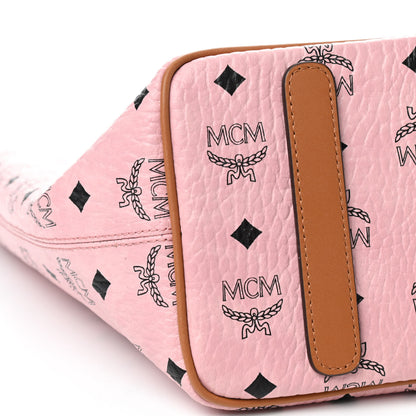 MCM Visetos Medium Anya Zip Top Shopper Tote Soft Pink 7 of 10