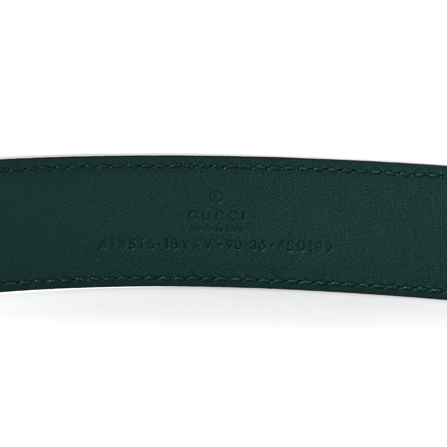 Gucci Azalea Calfskin Enamel Monochrome Double G 30mm Belt 90 36 Vintage Green 3 of 4