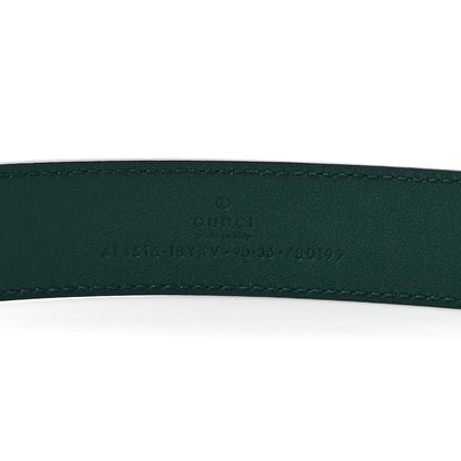 Gucci Azalea Calfskin Enamel Monochrome Double G 30mm Belt 90 36 Vintage Green 3 of 4