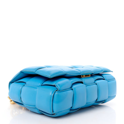 Bottega Veneta Lambskin Maxi Intrecciato Padded Chain Cassette Crossbody Bag Swimming Pool 4 of 13