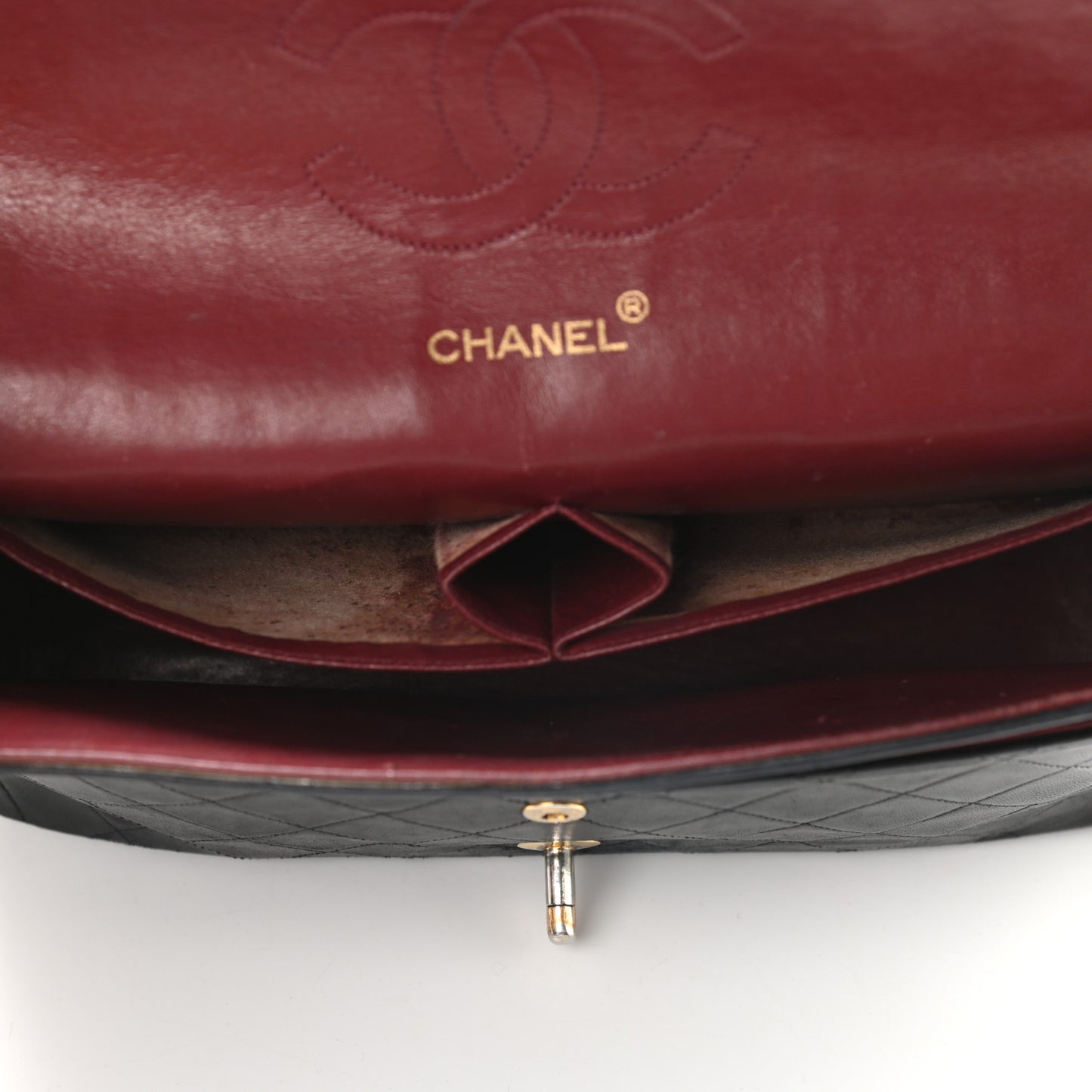 Lambskin Quilted Medium Double Flap Bijoux Chain Black