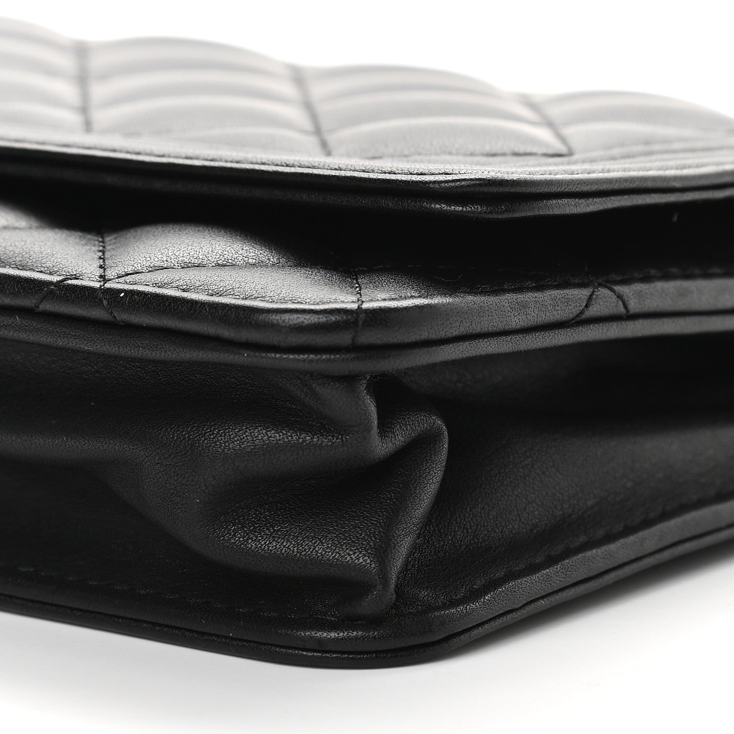 Chanel Lambskin Quilted Boy Wallet On Chain WOC Black 10 of 10