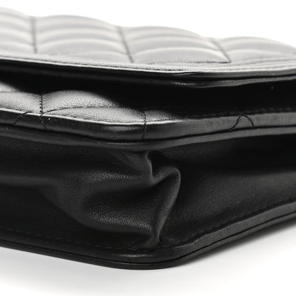 Chanel Lambskin Quilted Boy Wallet On Chain WOC Black 10 of 10