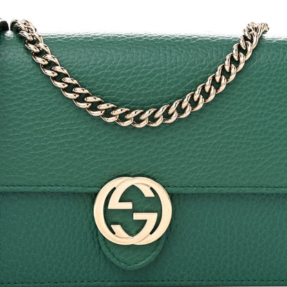 Gucci Dollar Calfskin Interlocking G Chain Wallet Emerald 8 of 10