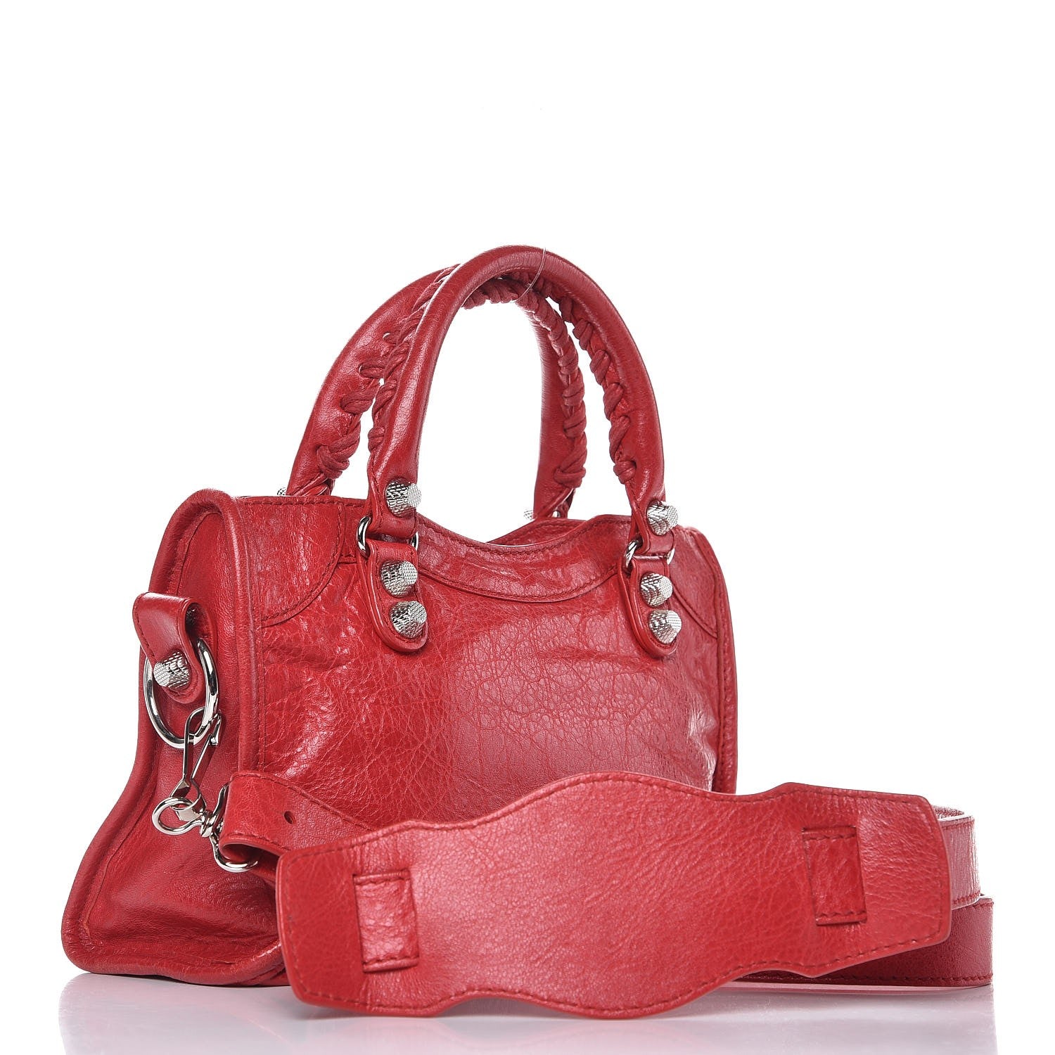 Balenciaga Agneau Giant 12 Silver Hardware Mini City Rouge Cardinal 4 of 11
