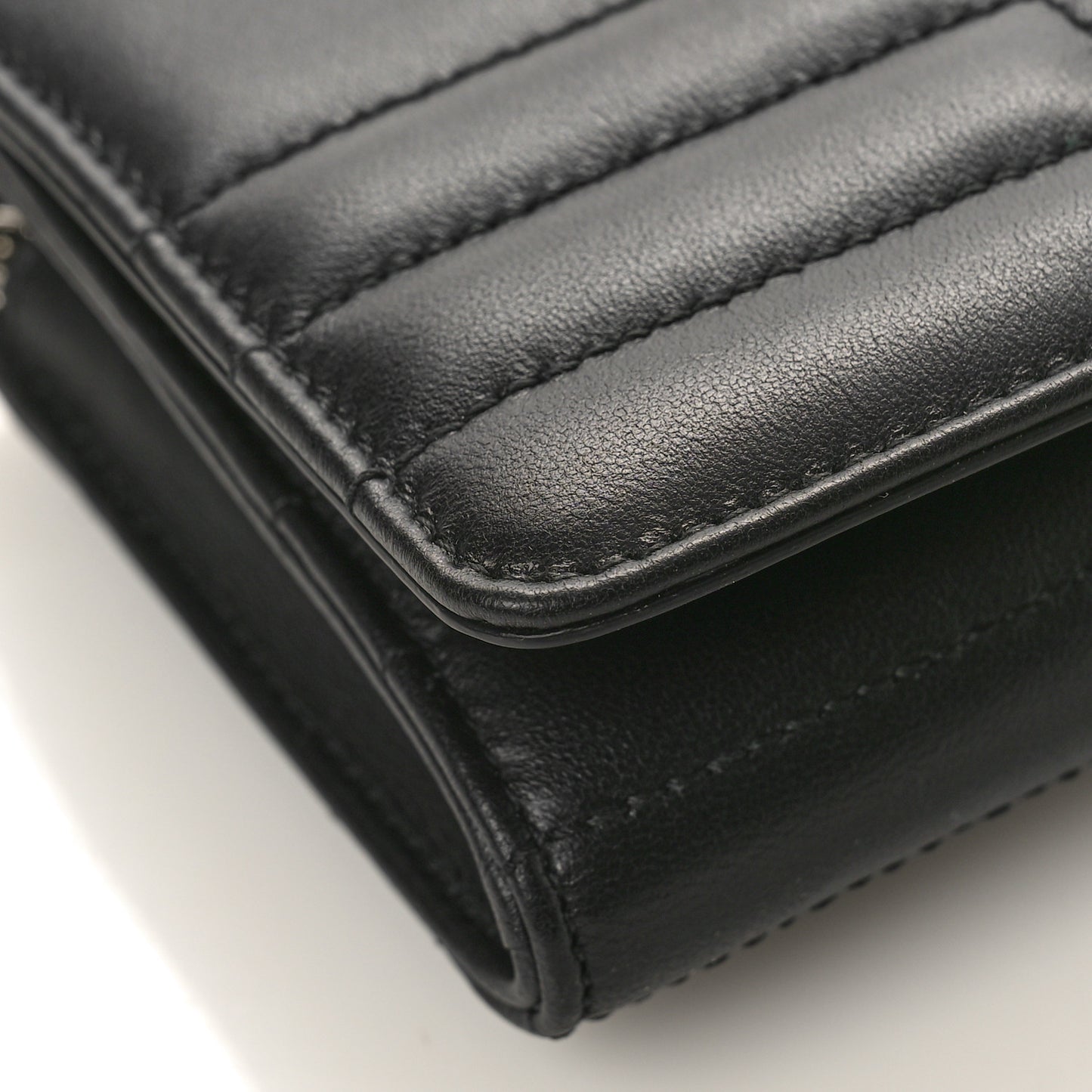 Lambskin Quilted Lola Chain Wallet Black