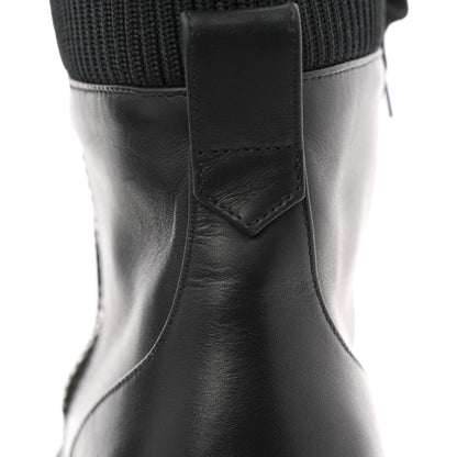 Christian Louboutin Calfskin Knit En Hiver Zip Boots 41 Black 10 of 10
